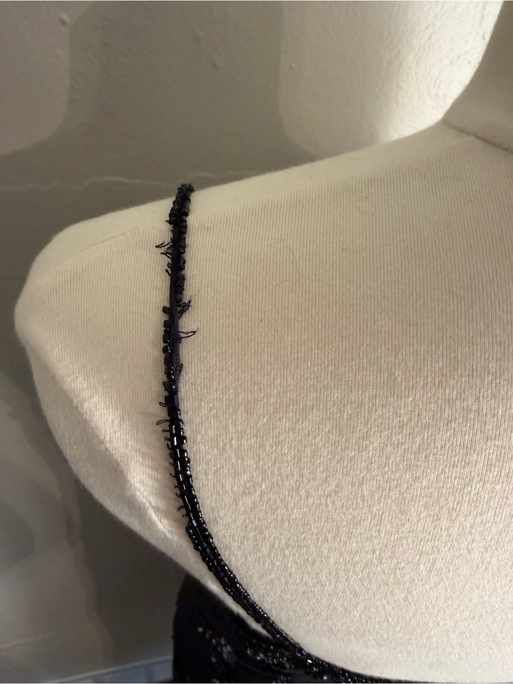 Vintage Black Beaded Spaghetti Strap Dress